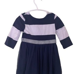 EUC Blue & White Stripe Tulle Dress Puffy 2T